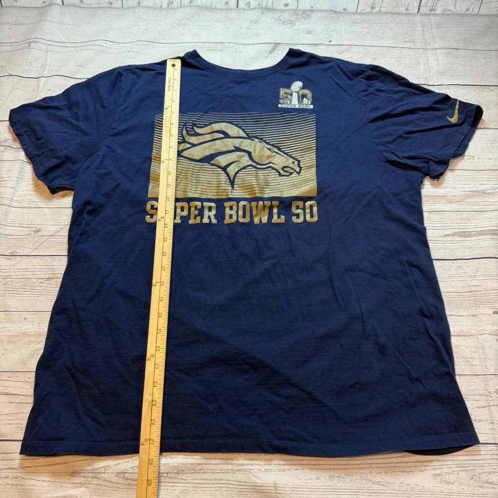 The Nike Tee Denver‎ Broncos NFL Shirt Super Bowl 50 Blue Men's Size XXL